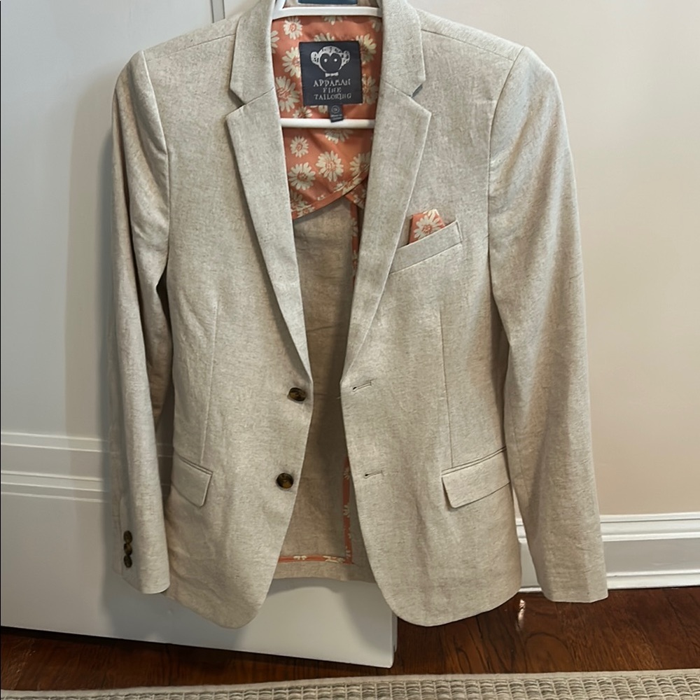 Appaman Beige linen Blazer with Floral Interior